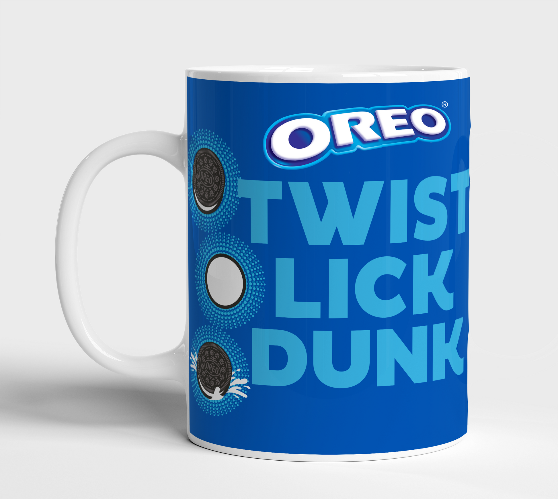 one mug with "twist lick dunk" written on it 