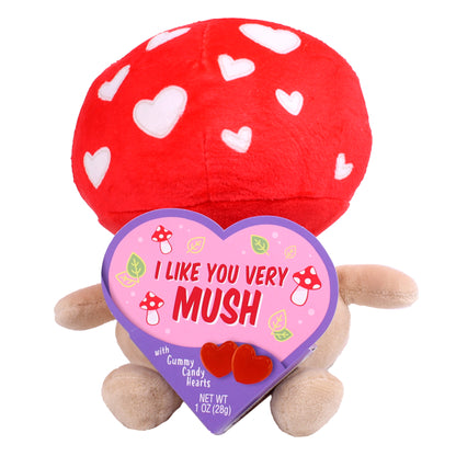 Mushroom Plush with Heart Box and Gummy Candy